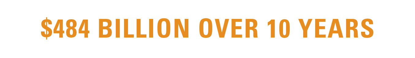 $484 billion in cost savings in 10 years